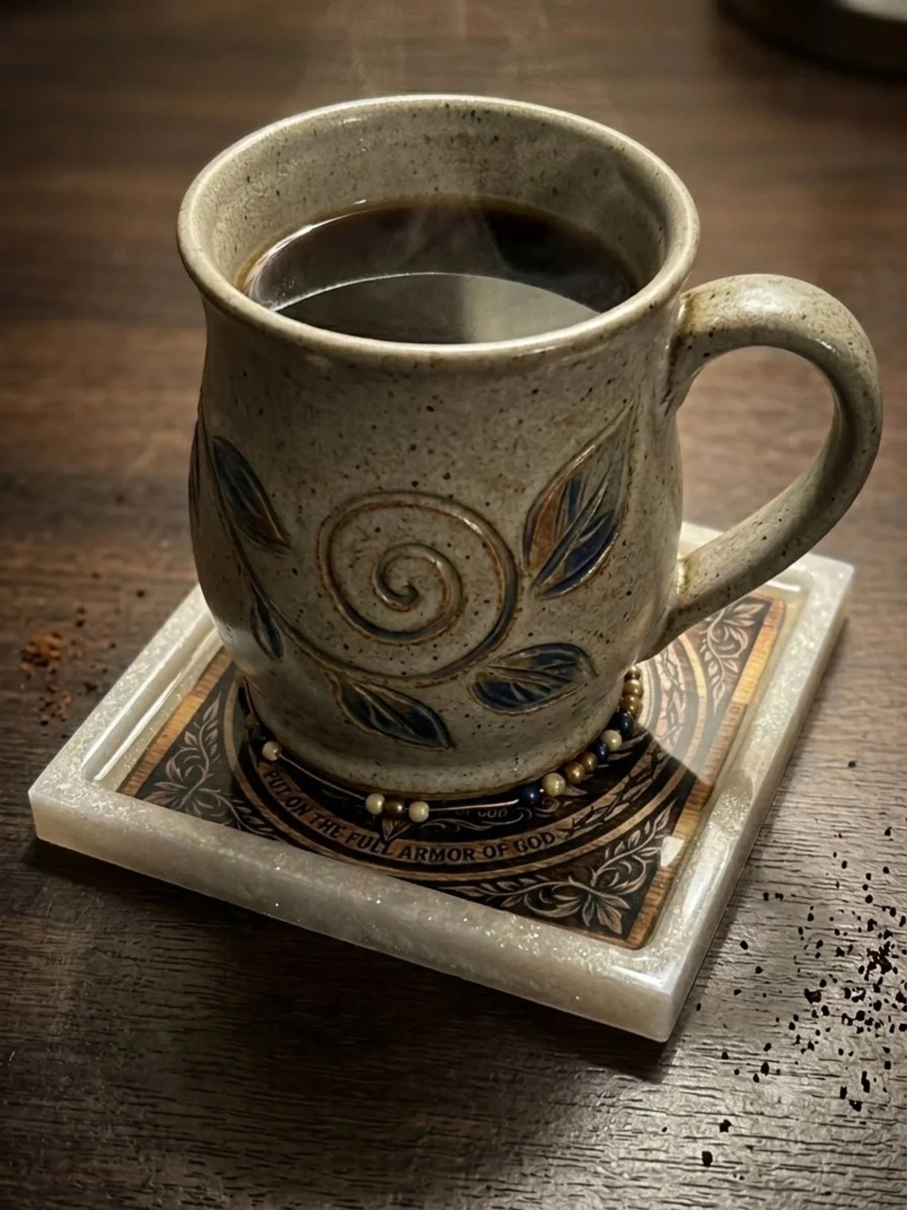 NORE’S NOVELTIES Single Handcrafted Square Decorative Beverage Coaster “SWORD”